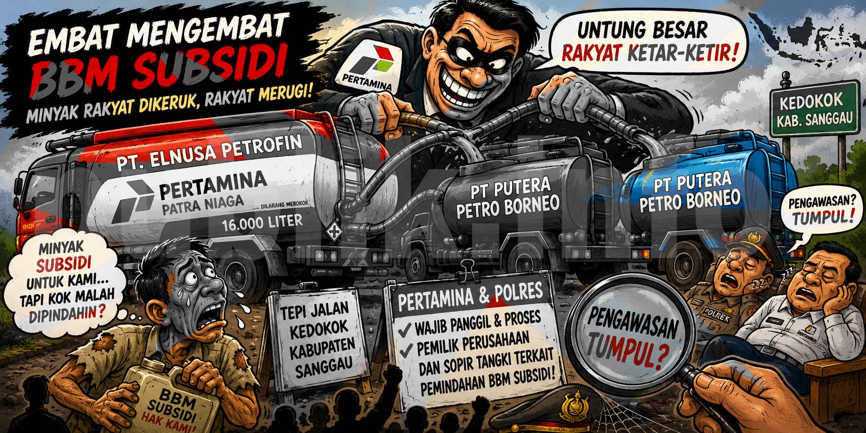 Mobil Tangki Gede, Pipis BBM Subsidi Ke Mobil Tangki Kecil Kapasitas 8 Ribu Liter