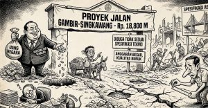 Proyek Jalan Gambir Singkawang Rp. 18,800 M Diduga Tidak Sesuai Spesifikasi Tehnis