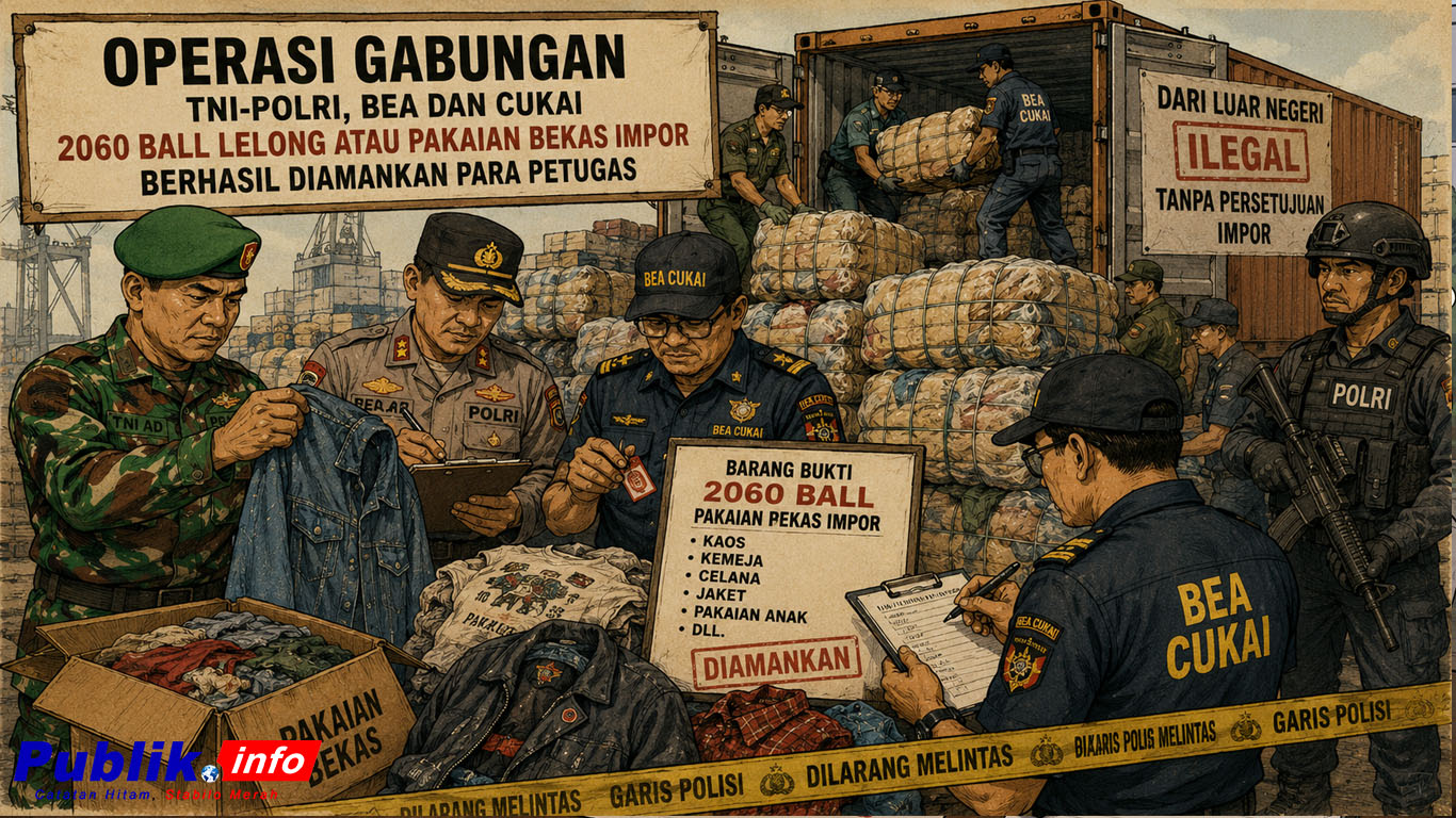 Tim Gabungan Gerebek 2060 Ball Pakaian Bekas. Pemilik Ntahlah...!!? 8 Operasi Gabungan TNI-Polri, Bea dan Cukai, 2060 ball lelong atau pakaian bekas impor berhasil diamankan para petugas