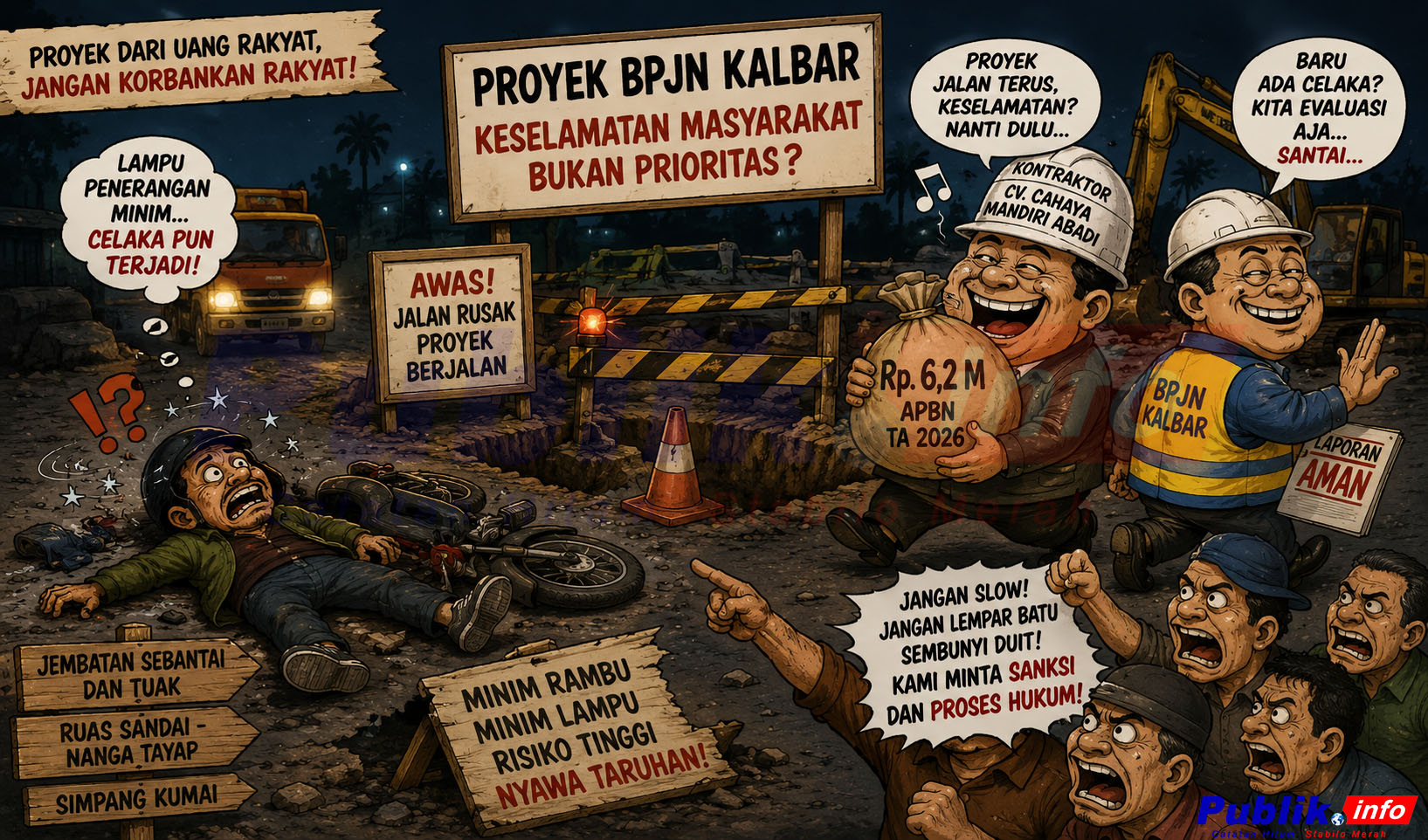 Proyek BPJN Kalbar Timbulkan Kecelakaan Lalu Lintas Dimasyarakat 6 Proyek BPJN Kalbar Timbulkan Kecelakaan Lalu Lintas Dimasyarakat